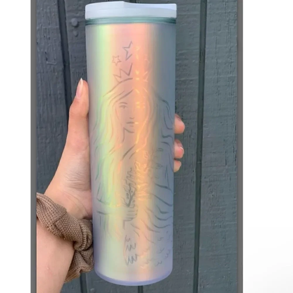 Starbucks 2021 50th Anniversary Frosted Siren Mermaid 16 Oz. Tumbler holographic